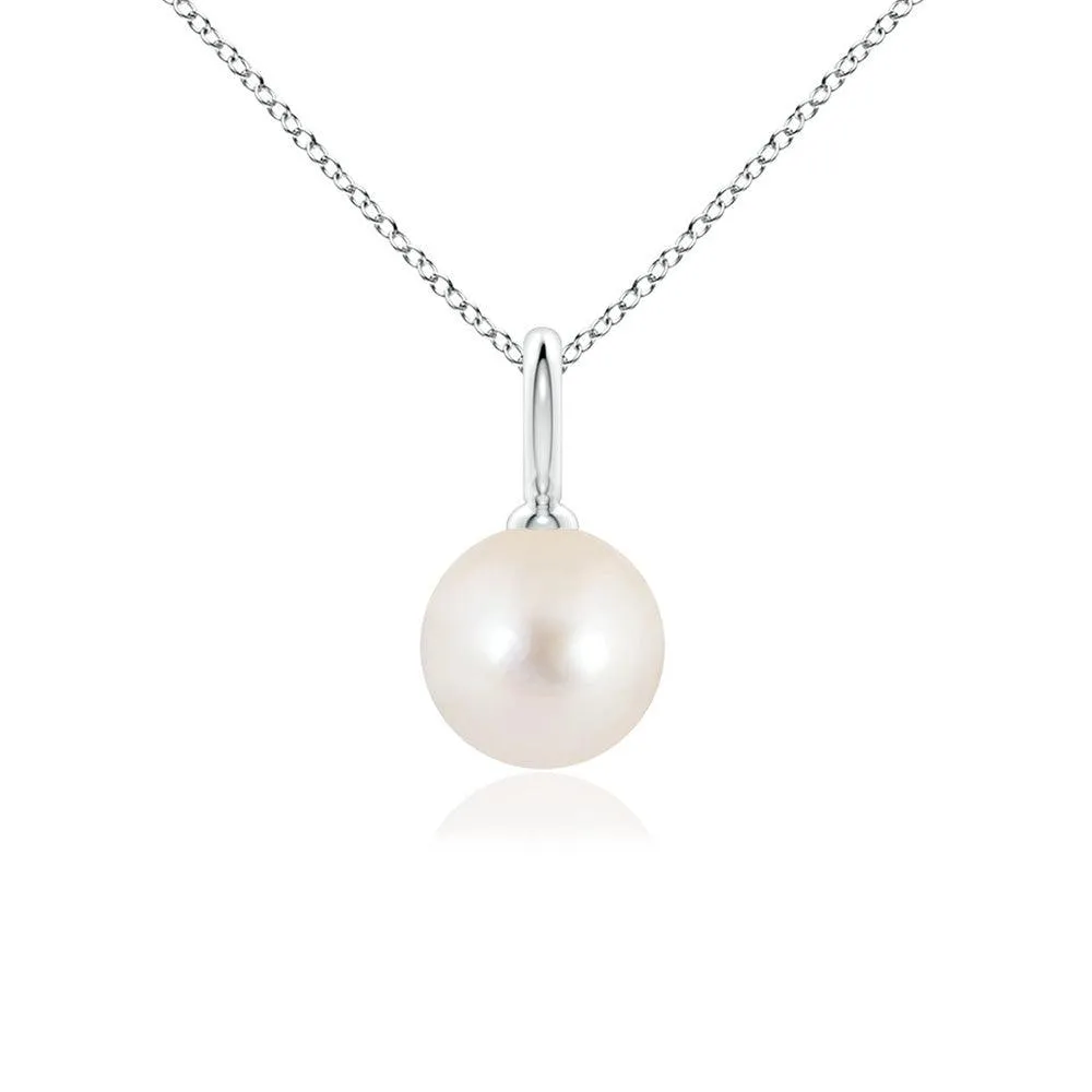 8mm Classic Freshwater Cultured Pearl Solitaire Pendant Party Night
