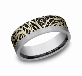 Gents Tantalum/14KY Band Simple Accent Shining Accent