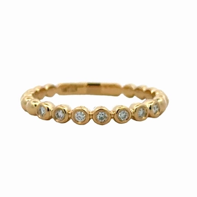 14KY 7-Stone Diamond Stackable Rings (.08cttw) Everyday Charm Fashion Detail
