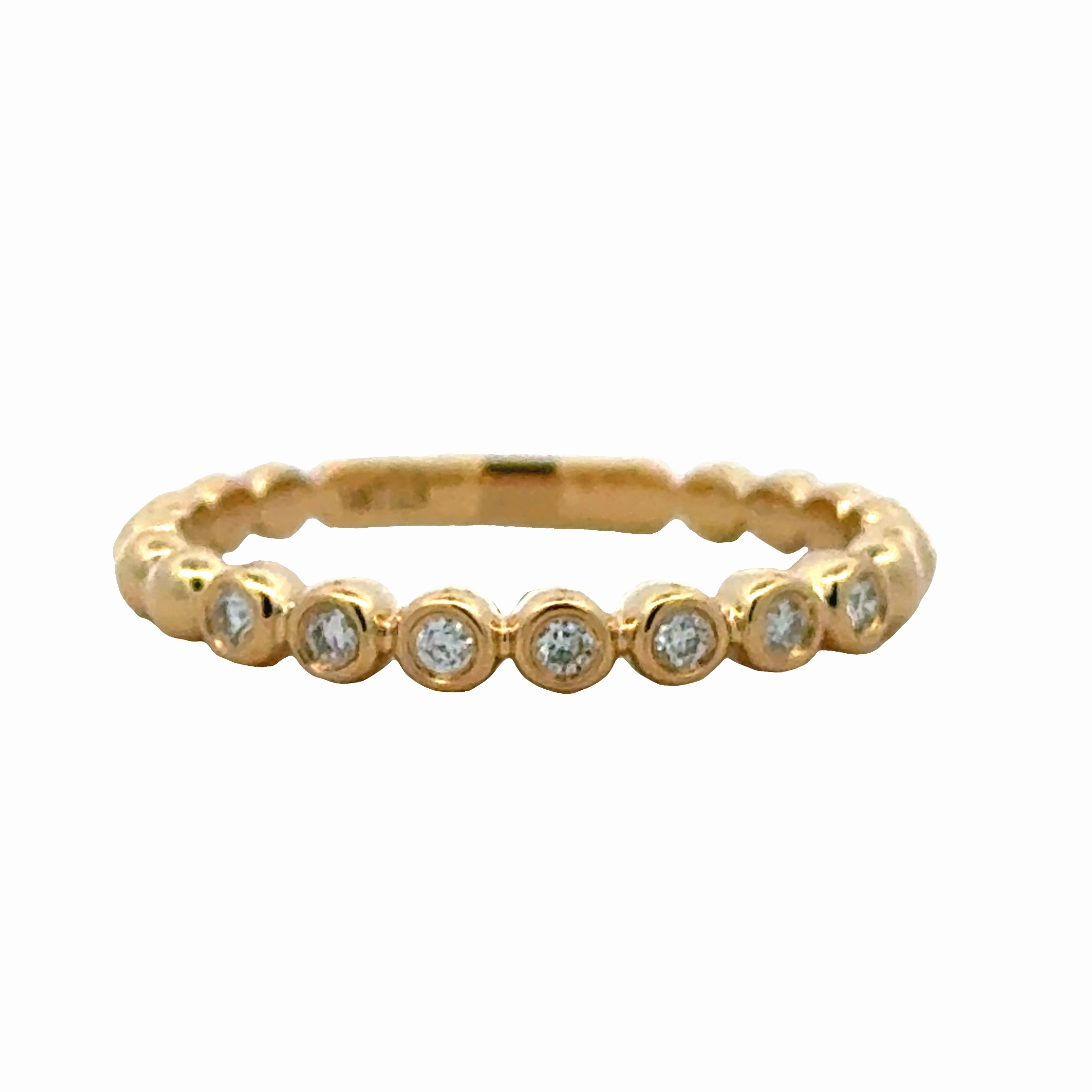 14KY 7-Stone Diamond Stackable Rings (.08cttw) Everyday Charm Fashion Detail