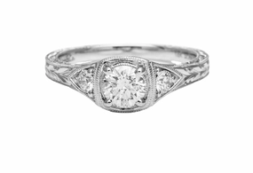 ANTIQUE STYLE DIAMOND RING WITH ENGRAVING THROUGHOUT Casual Touch