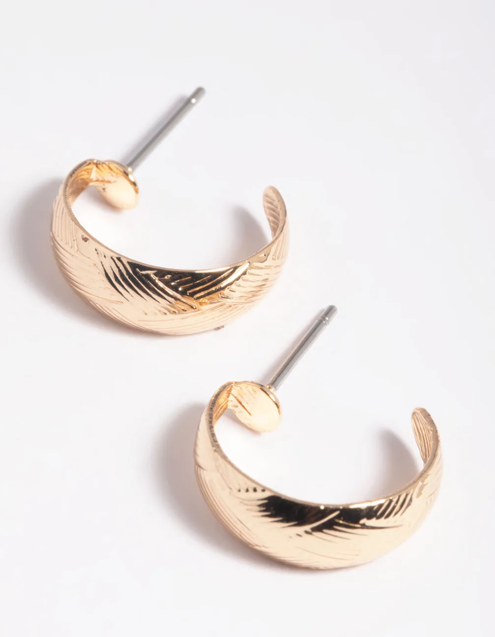 Attractive Style Gold Woven Huggie Hoop Earrings