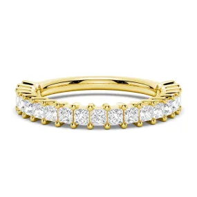 High-End Article Luxury Structure Princess Cut Moissanite Half Eternity Band