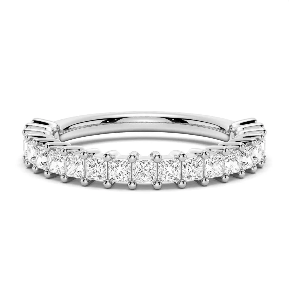 Fine Item HighEnd Product Princess Cut Moissanite Half Eternity Band