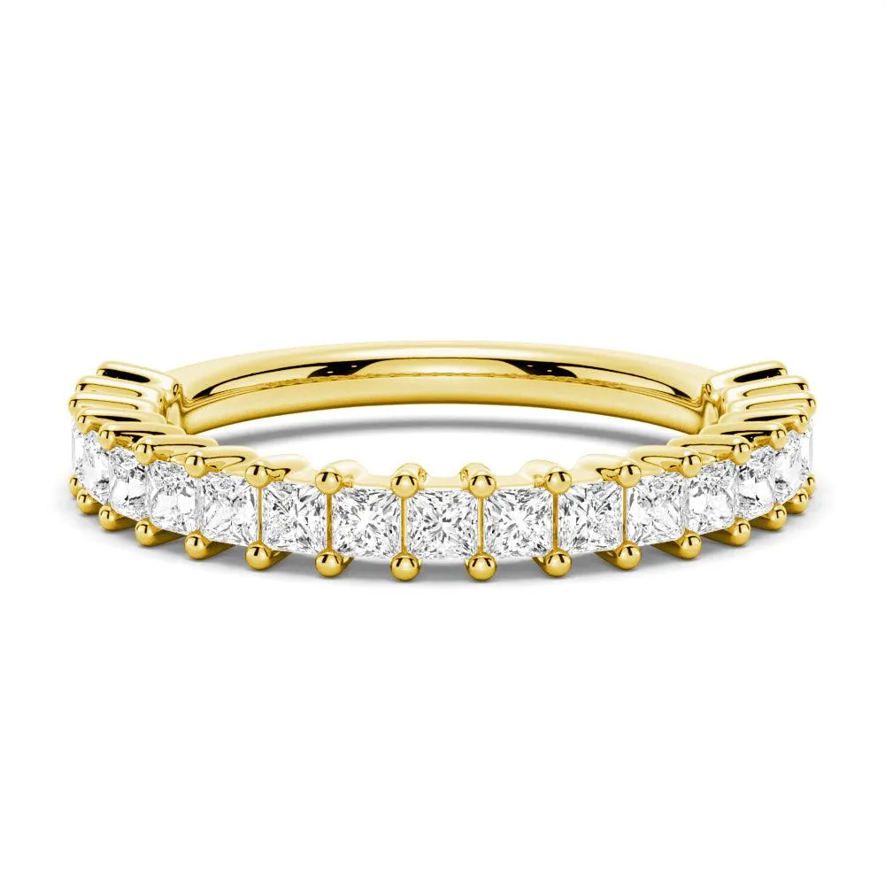 High-End Article Luxury Structure Princess Cut Moissanite Half Eternity Band