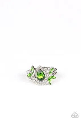 All Occasions Paparazzi Accessories ? Eden Elegance - Green Ring?Flat Rate Ship $4.50?