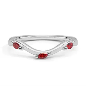 Virtual Item Willow Curved Lab Grown Ruby Band