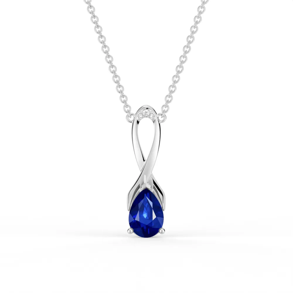 comfortable accessory Contemporary Adornment "Blue For Pink" Sapphire Necklace With Ribbon