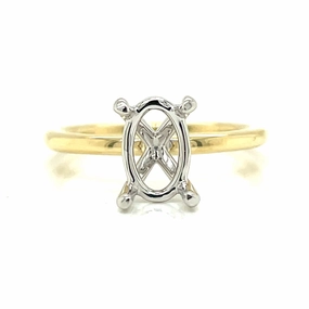 Sleek Highlight Timeless Fit 14k two-tone Solitaire Semi-Mount