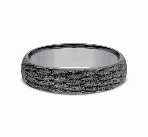 GENTS TANTALUM WEDDING BAND Night Style Exquisite Piece