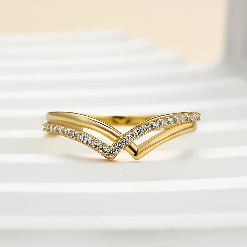 Louily Unique Yellow Gold Wedding Band For Women In Sterling Silver family gathering