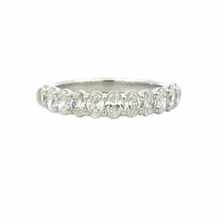 Platinum Oval Diamond Anniversary Band (1.20cttw) Dainty Appeal