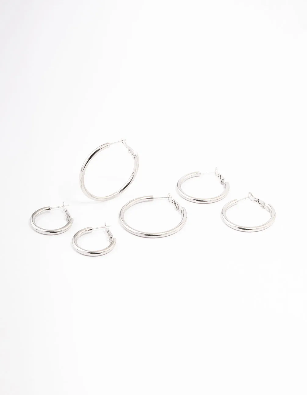 Waterproof Stainless Steel Large Basic Hoop Earrings Pack Casual piece