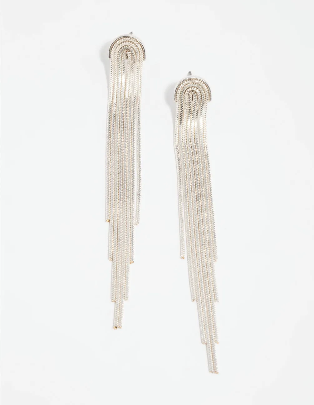 Miniature Trinket Silver Waterfall Diamante Drop Earrings