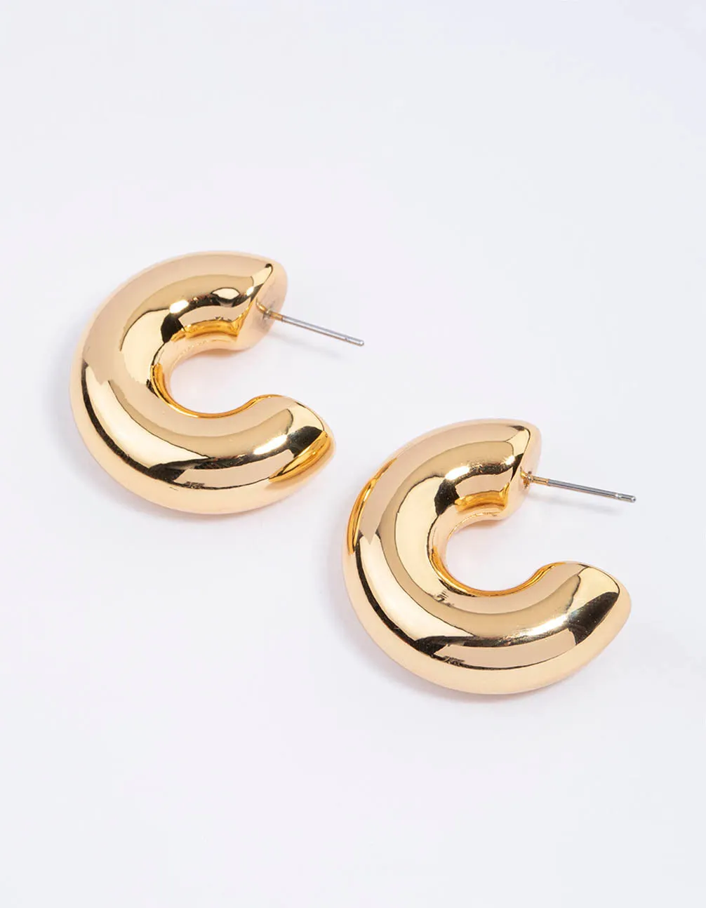 Gold Plated Inflated Classic Hoop Earrings Radiant Choice