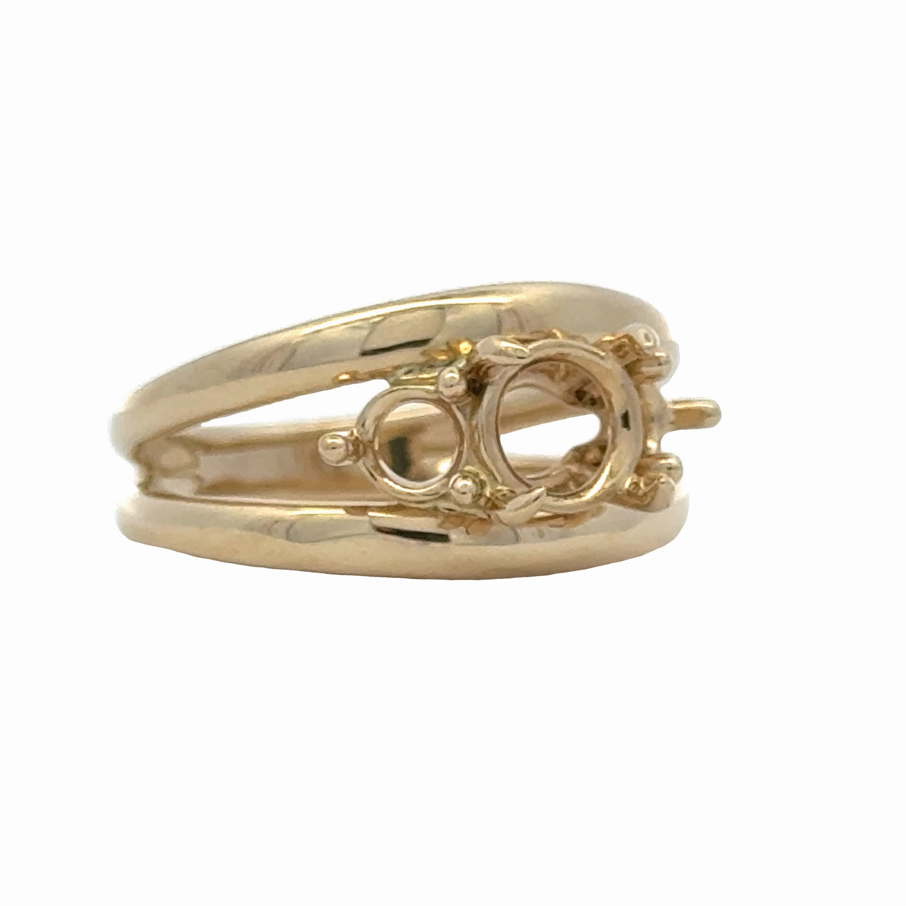 Handmade Craft Layered Fit Three stone Semi Mount