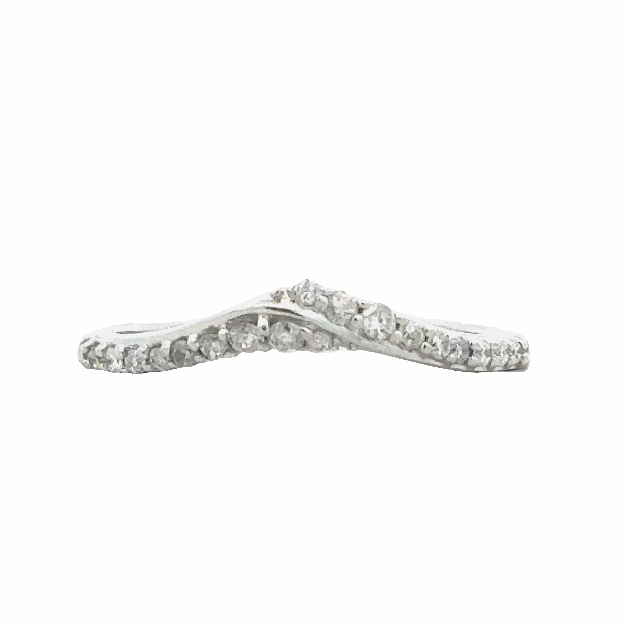 Birthday Present Gloss Edge Diamond Chevron Band (0.15cttw)