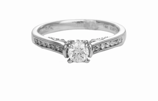 Handmade Beauty Glam Mode 14 Karat White Gold Milgrain Diamond Engagement Ring (0.68cttw)