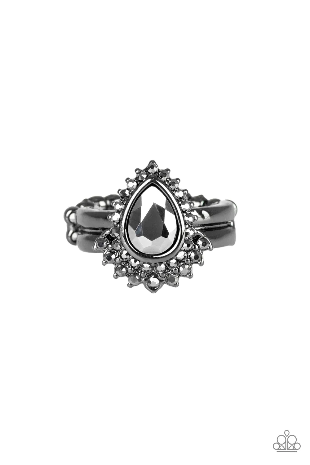 Daily Detail Ornate Adornment Paparazzi Accessories ? Till QUEENDOM Come - Black Ring?Flat Rate Ship $4.50?