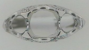 Ring/Semi-mount Lustrous Accent Charming Detail