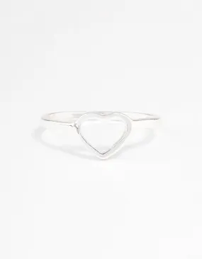 Silver Open Heart Ring Essential Jewelry
