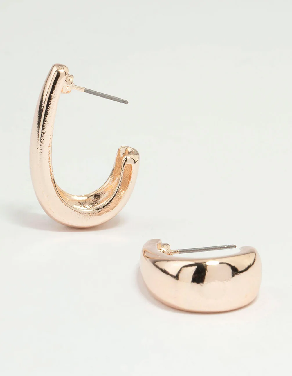 Rose Gold Baguette Long Hoop Earrings Graceful Option Heart-Shaped Trinket