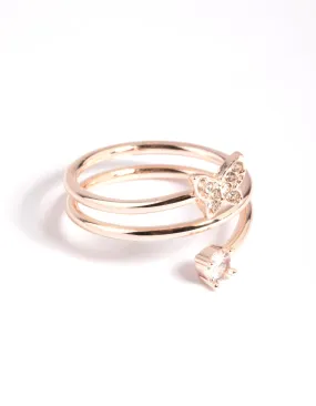 Rose Gold Butterfly Wrap Ring Exquisite work Durable Expression