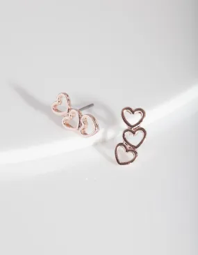 Affordable Accessory Rose Gold Heart Stud Earring