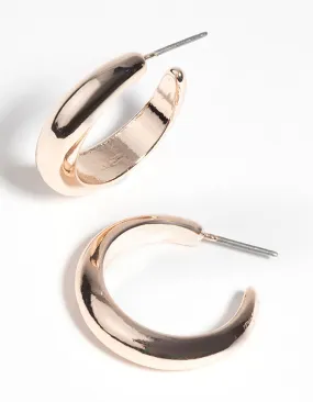 Rose Gold Hollow Huggie Earrings Exquisite Look