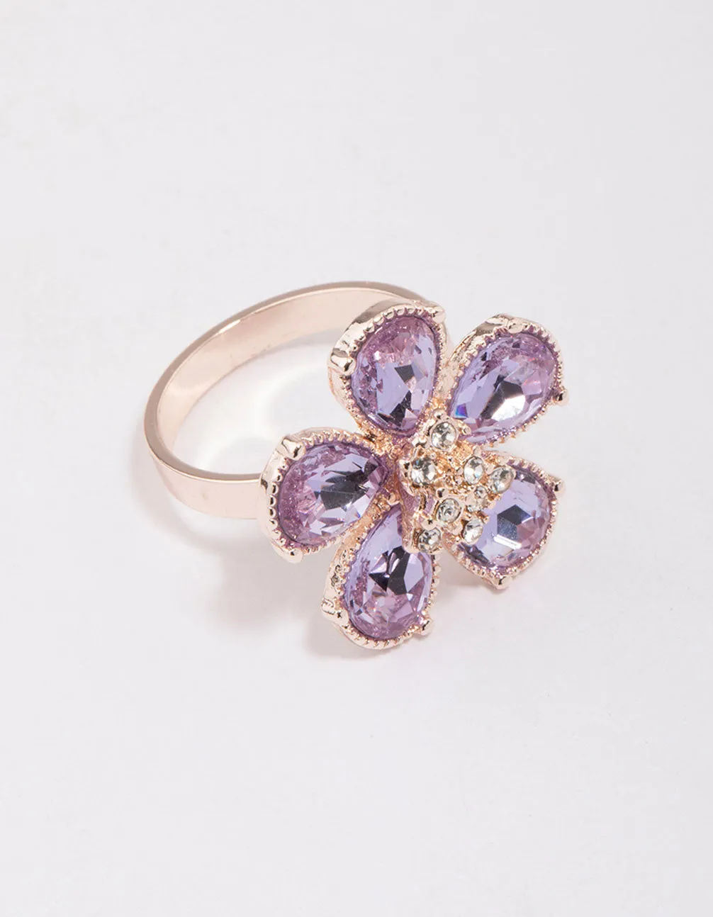 Rose Gold Lilac Flower Petal Ring Inspired Present