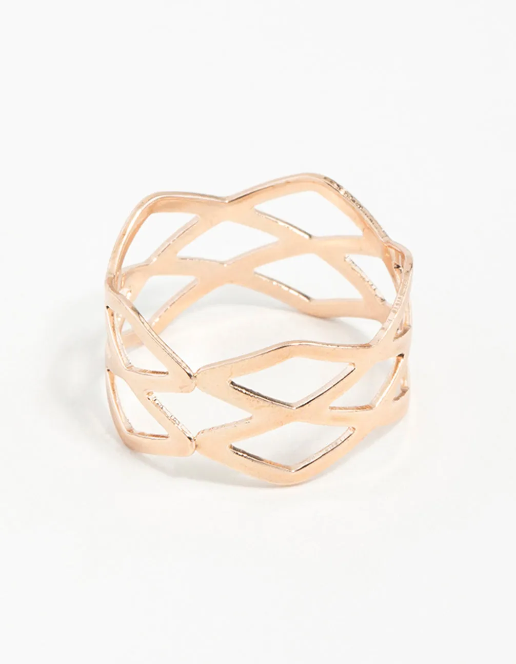 Artful Gift Stylish Design Rose Gold Multi Cross Over Ring