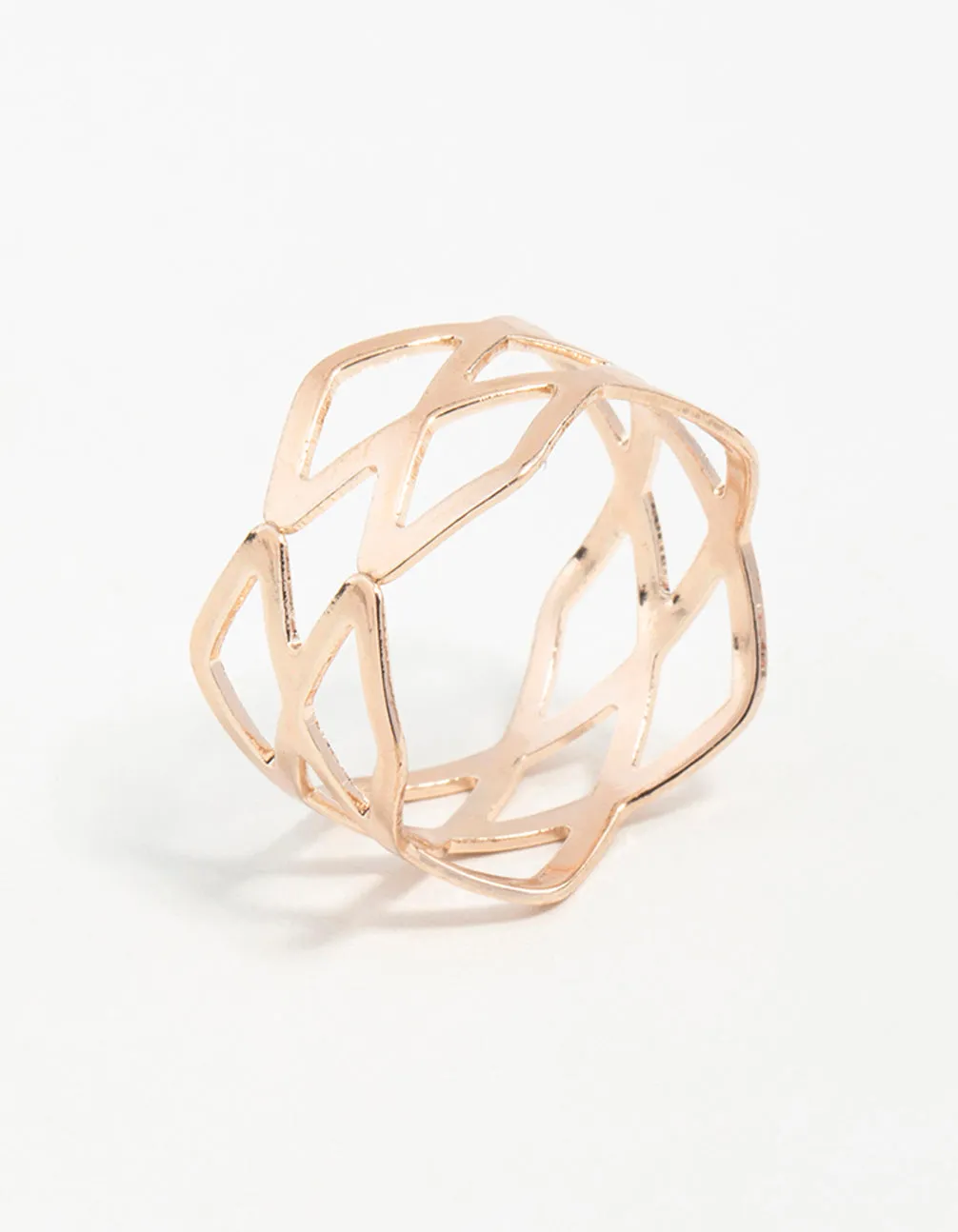 Urban Chic Portable Size Rose Gold Multi Cross Over Ring