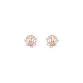 Holiday Embellishment Rose Gold Open Lotus Earrings