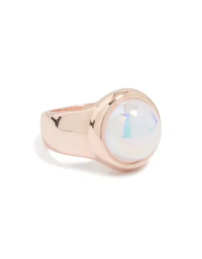 Rose Gold Pearl Statement Ring Classic Memento
