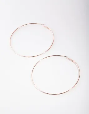 Rose Gold Super Hoop Earrings Elegant Element Straight Trinket