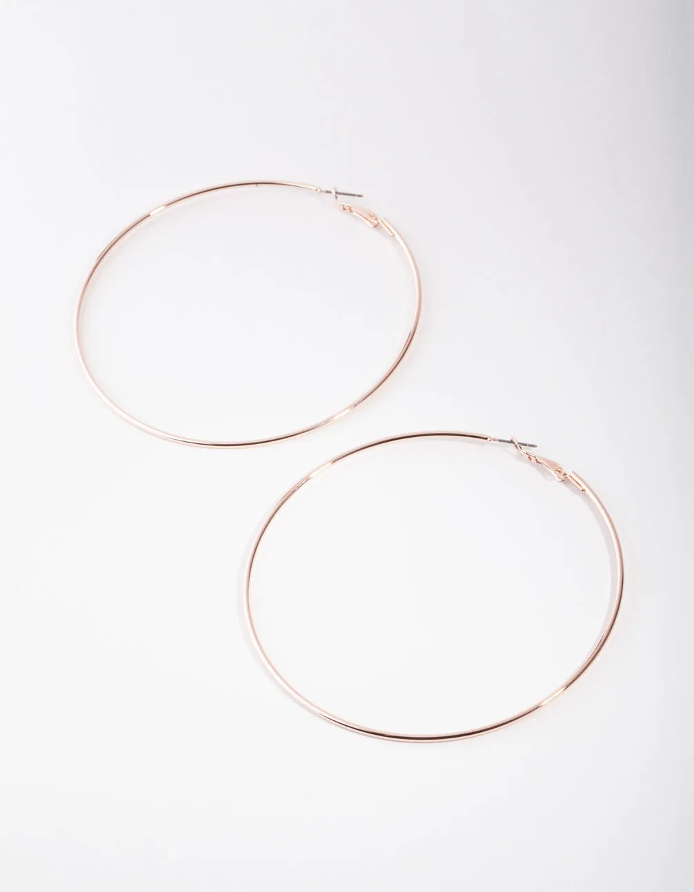 Rose Gold Super Hoop Earrings Elegant Element Straight Trinket