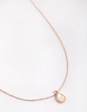 Rose Gold Teardrop Necklace Lightweight Choice