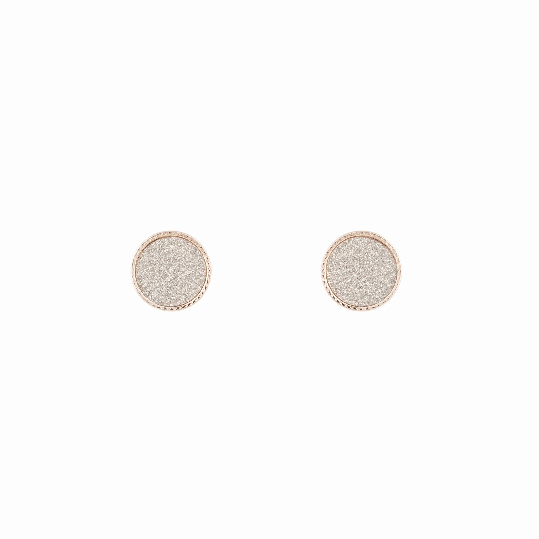 Rose Gold Glitter Circle Earrings Simple Detail Stylish Element