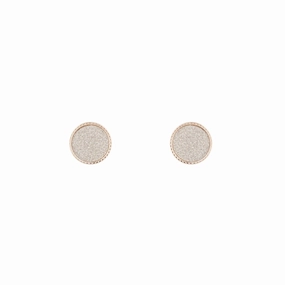 Rose Gold Glitter Circle Earrings Simple Detail Stylish Element