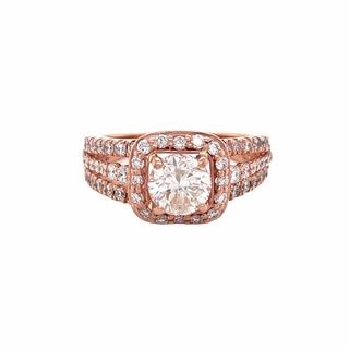City Elegance Sparkling Accent Rose Gold Triple Shank Setting