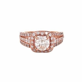 City Elegance Sparkling Accent Rose Gold Triple Shank Setting