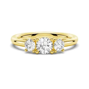 New Style Round 3 Stone Shared Prong Moissanite Anniversary Band