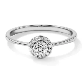 Modern Bauble Stylish Trinket Round Cluster Lab Grown Diamond Promise Ring