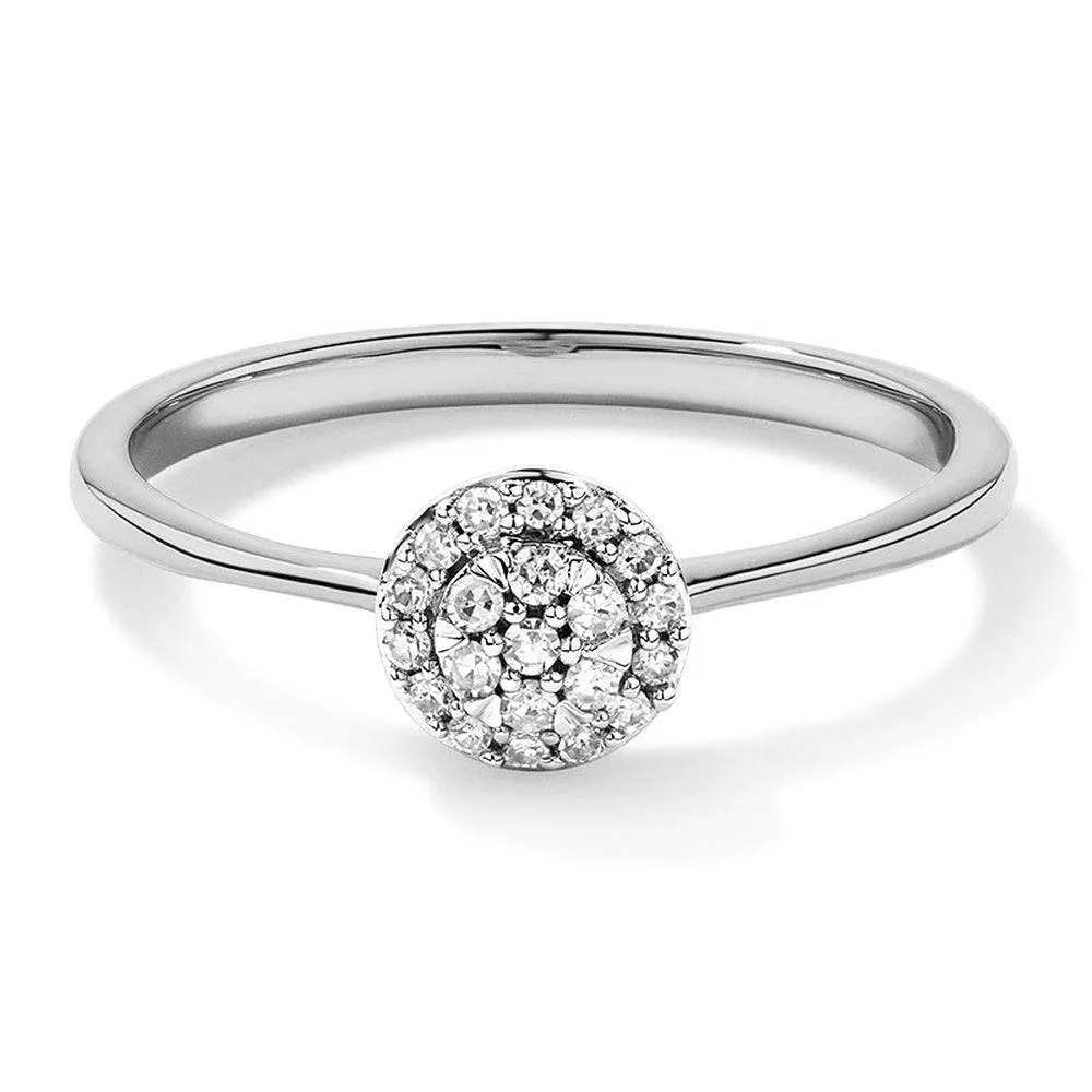 Round Cluster Lab Grown Diamond Promise Ring Vintage Work