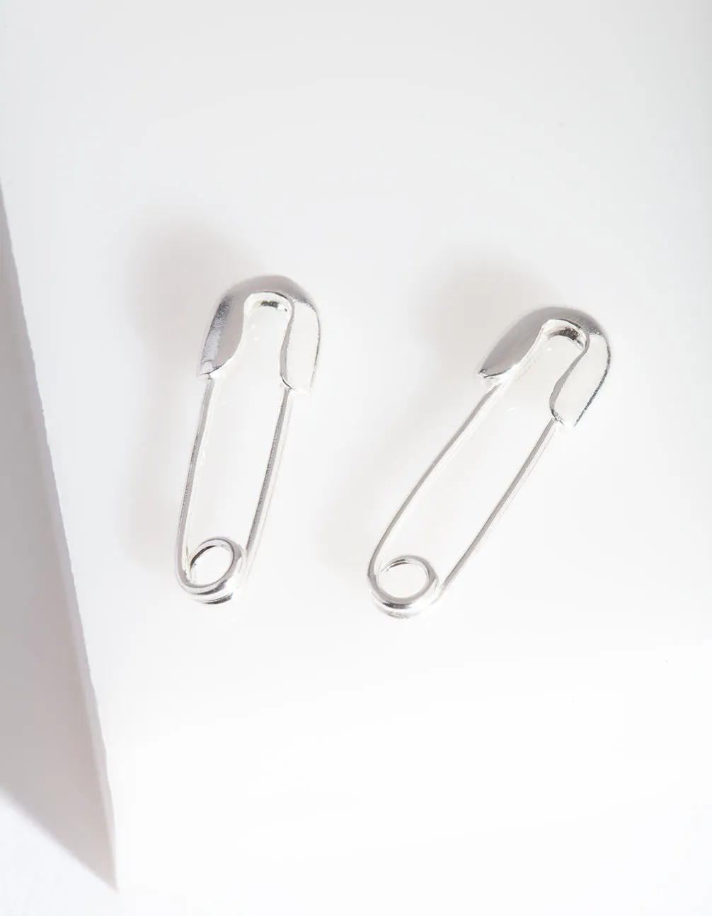 Sterling Silver Safety Pin Earrings Contemporary accessory decorative item