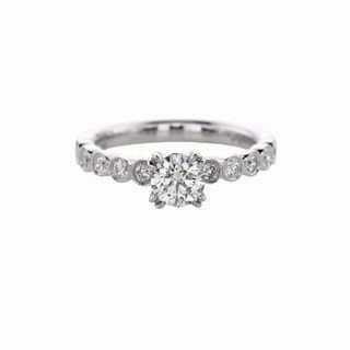 Winter Accent ROUND DIAMOND RING WITH BEZEL SET DIAMONDS DOWN THE SHANK 1.00CT TW