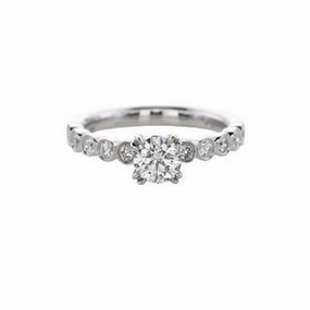 Winter Accent ROUND DIAMOND RING WITH BEZEL SET DIAMONDS DOWN THE SHANK 1.00CT TW
