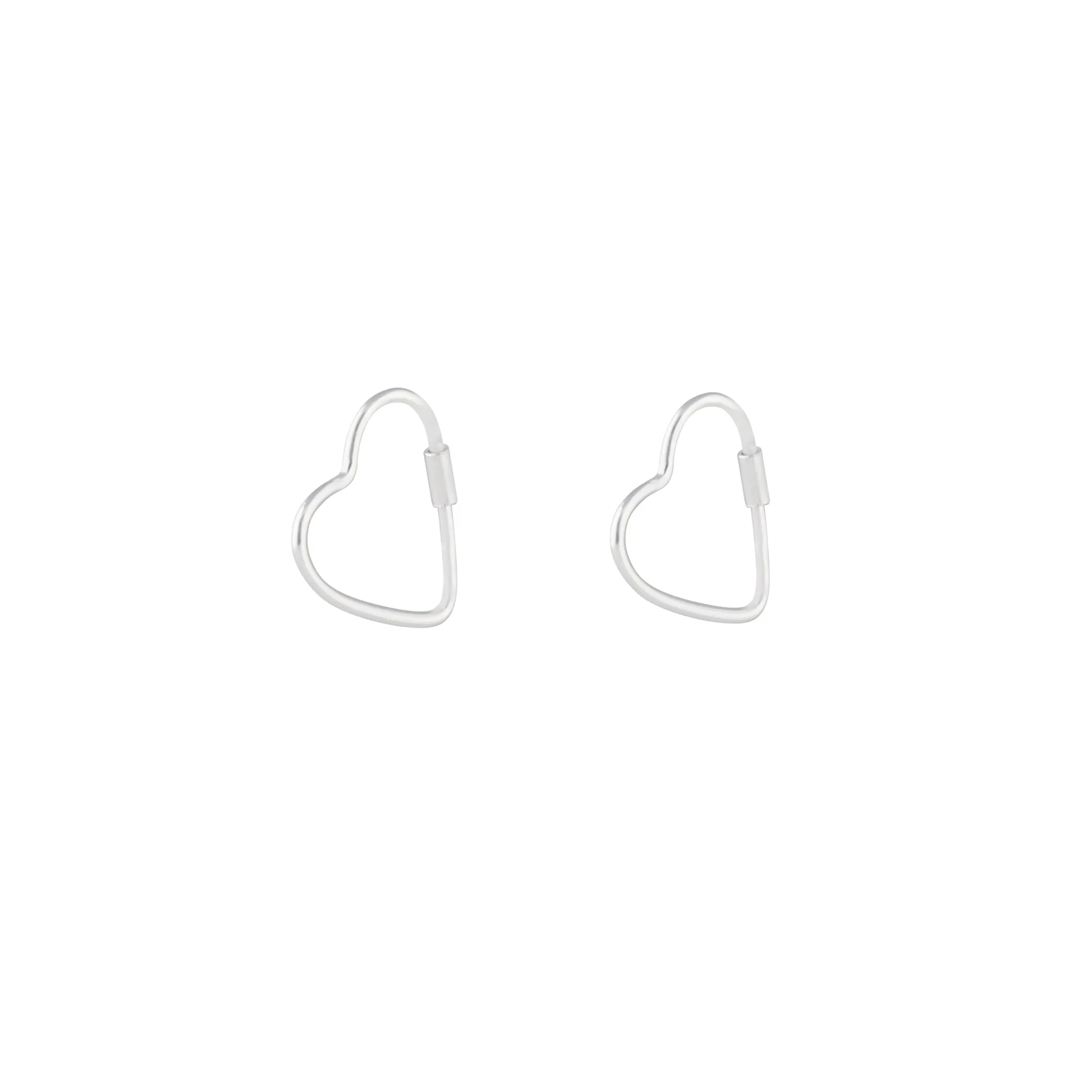 Sterling Silver Heart Hoop Earring Retro Adornment Glittering Vibe