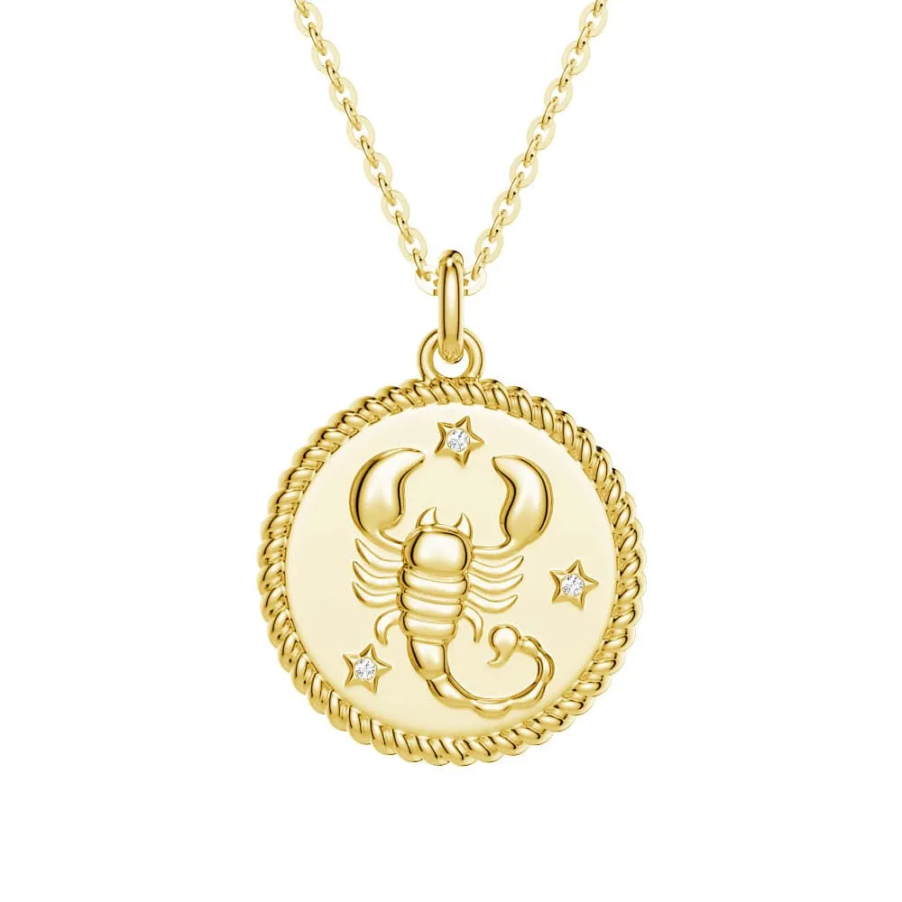 Unique Design Public Jewelry Scorpio Constellation Lab Grown Diamond Birthstone Pendant Necklace