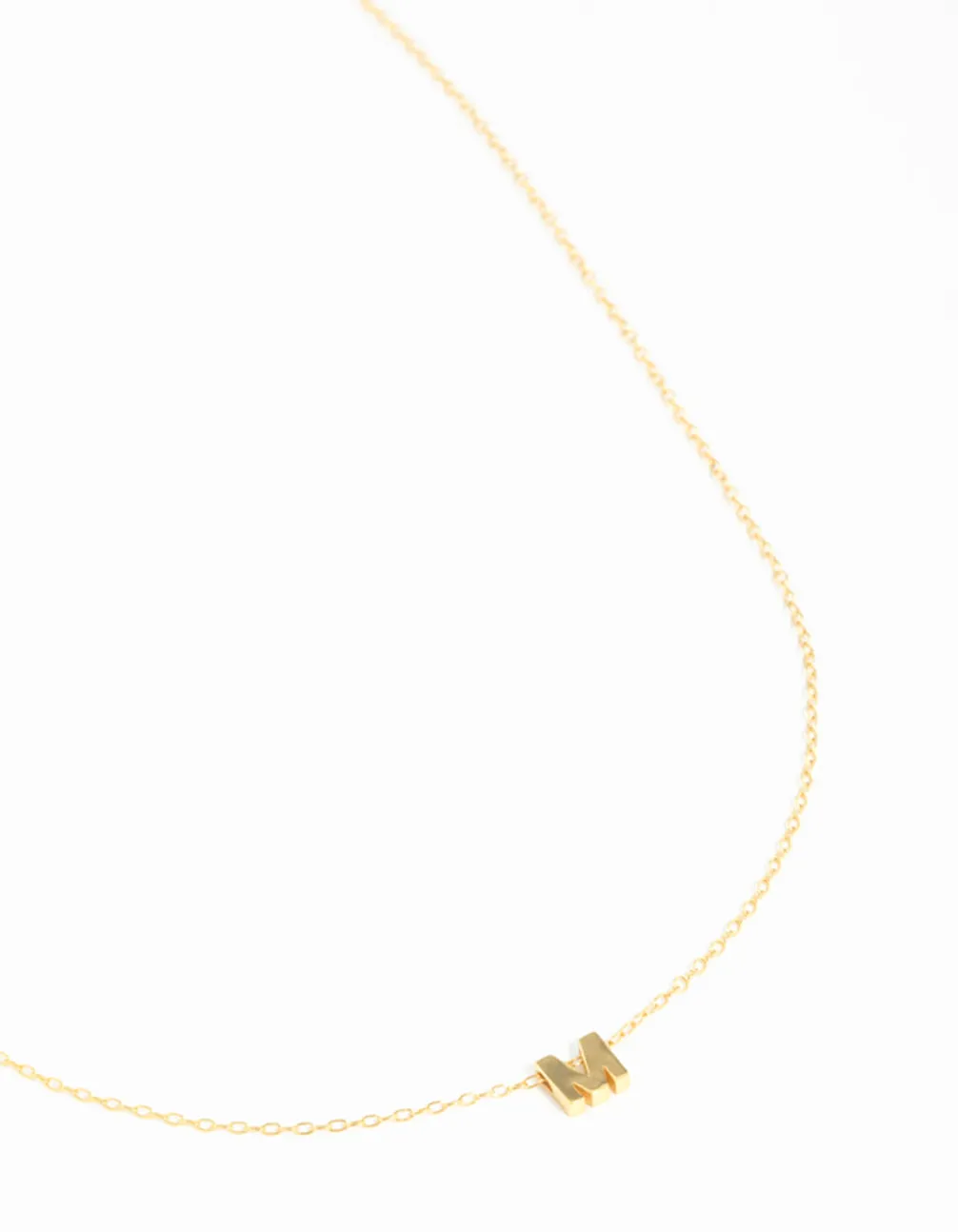 Gold Plated Sterling Silver Intial M Necklace Urban Present Classic Ornament